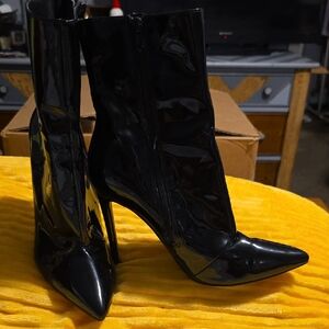 Steve Madden Black Patent Heeled Boots